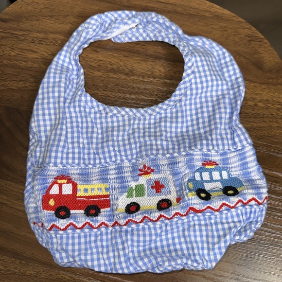 Other - Lil Cactus Baby Boys Smocked Bib Firetruck Police Ambulance